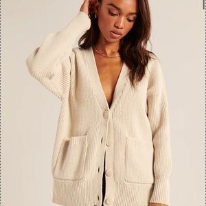 Abercrombie Oversized Legging-Friendly Cable Cardigan NWT